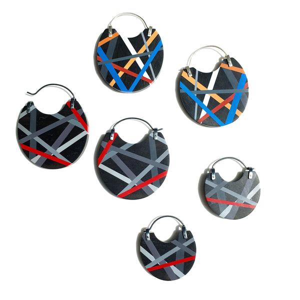 Big Hoops One of a Kind Wood and Resin Jewelry