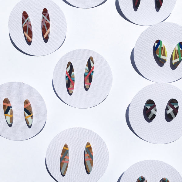 Laura Jaklitsch Jewelry Wood x Polyurethane Post Earrings