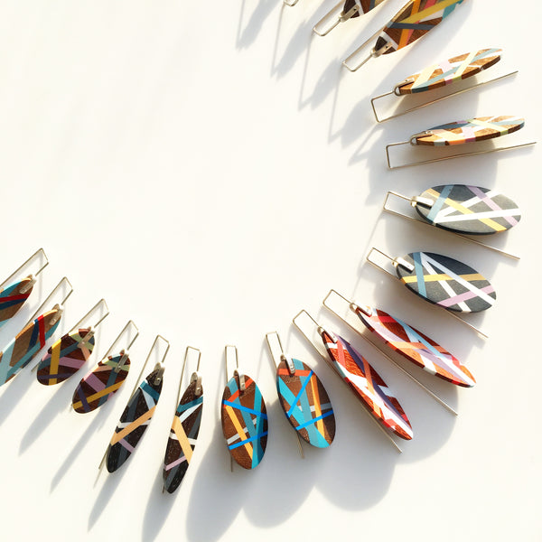 Laura Jaklitsch Jewelry Wood x Polyurethane One of a Kind Earrings Beach Jewelry