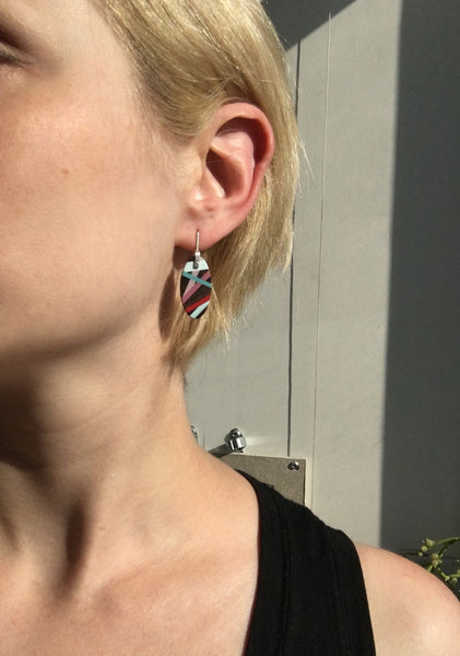 Wearing Wood Jewelry Earrings