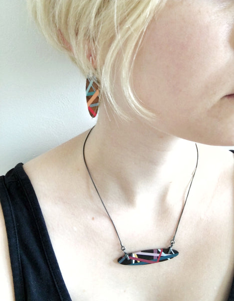 Wearing Wood Jewelry by Laura Jaklitsch Jewelry
