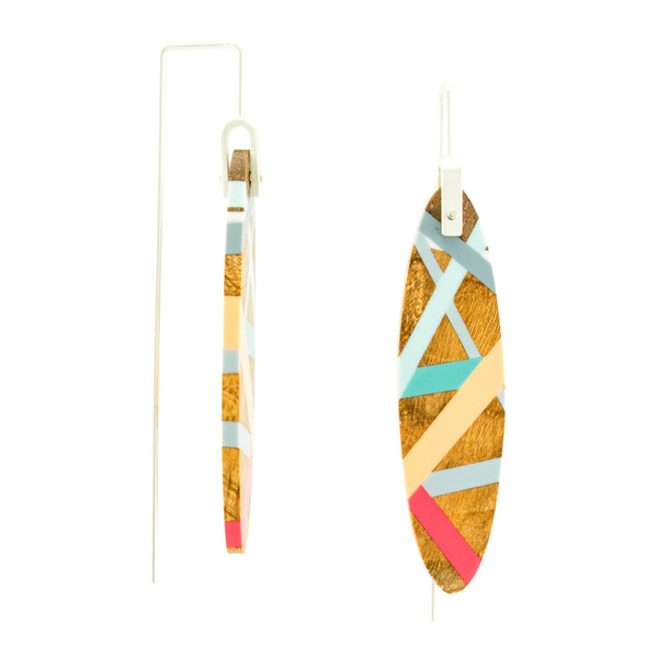 Laura Jaklitsch Jewelry Wood x Polyurethane Island Earrings Side View