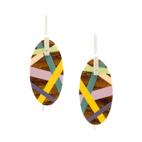 Laura Jaklitsch Jewelry Wood x Polyurethane Desert Rose East Indian Rosewood Earrings