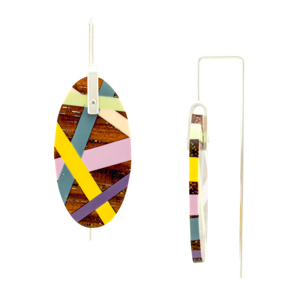 Laura Jaklitsch Jewelry Wood x Polyurethane Desert Rose Earrings Side View