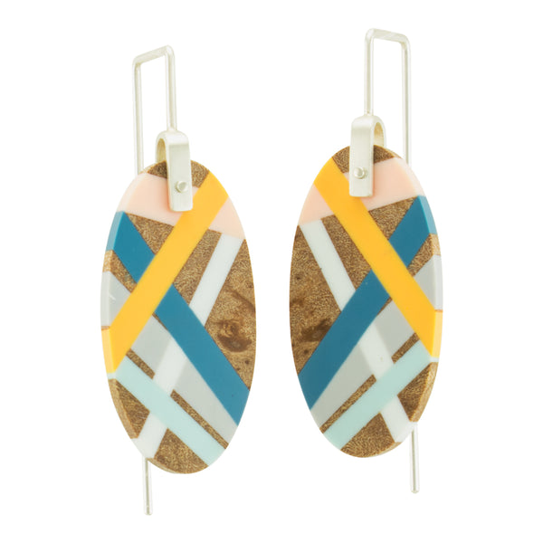 Wood Jewelry Marina Earrings in Maple Wood with Resin Inlay