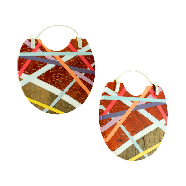 Laura Jaklitsch Jewelry Wood x Polyurethane Padauk Hoops