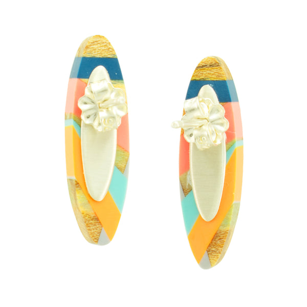 Oval Wood Jewelry Stud Lightweight Earrings with Sterling Silver Post Backings Wood Gift