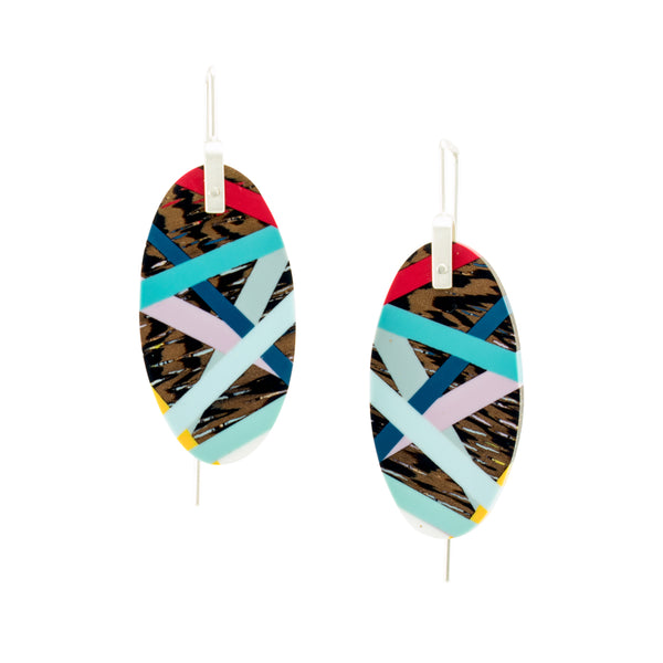 Wood Jewelry Classic Blue Earrings