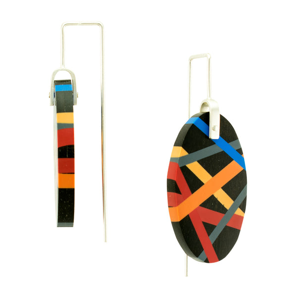 Ebony Wood Earrings Side View