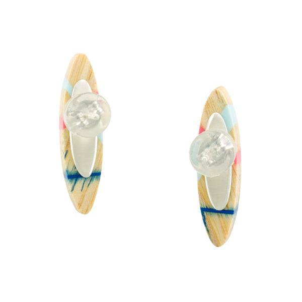 Wood Jewelry Earrings with Sterling Silver Backings