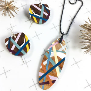 Modern Wood Jewelry Necklace and Earring Gift Sets