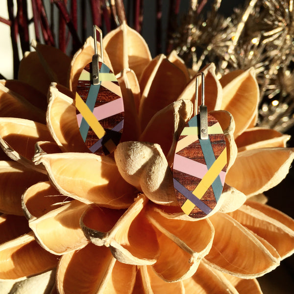 Laura Jaklitsch Jewelry Wood x Polyurethane one-of-a-kind desert rose earrings