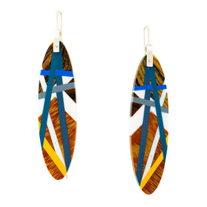 Blue and Orange Earrings