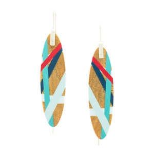 Laura Jaklitsch Jewelry Wood and Polyurethane Resin in Classic Blue and Red 